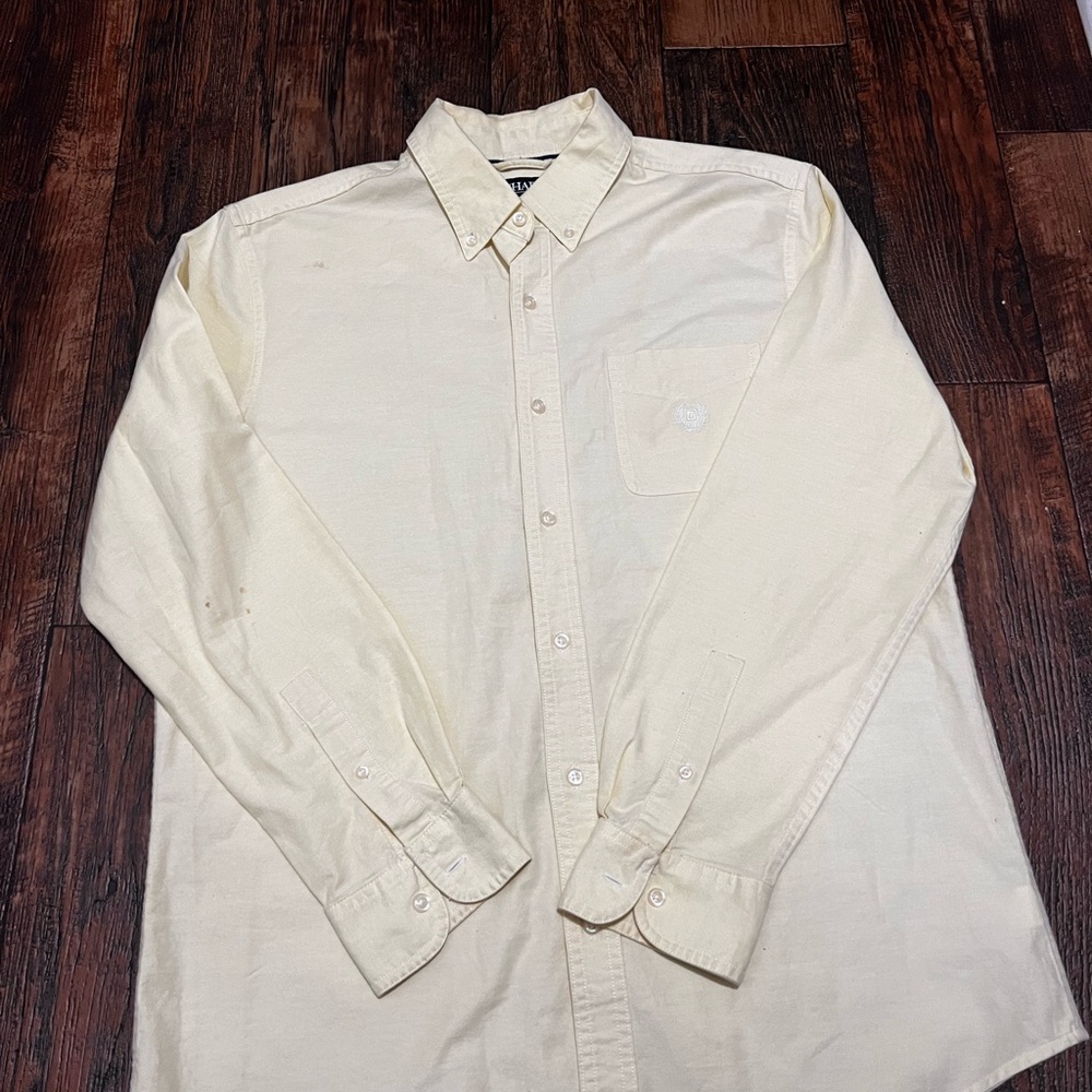 Chaps Men's Light Yellow Button-Down Shirt